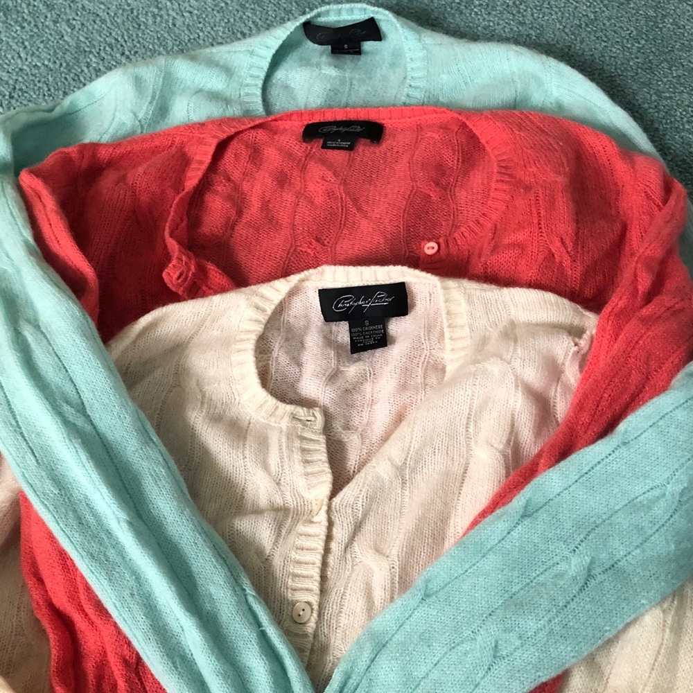 3 cashmere sweaters- with holes